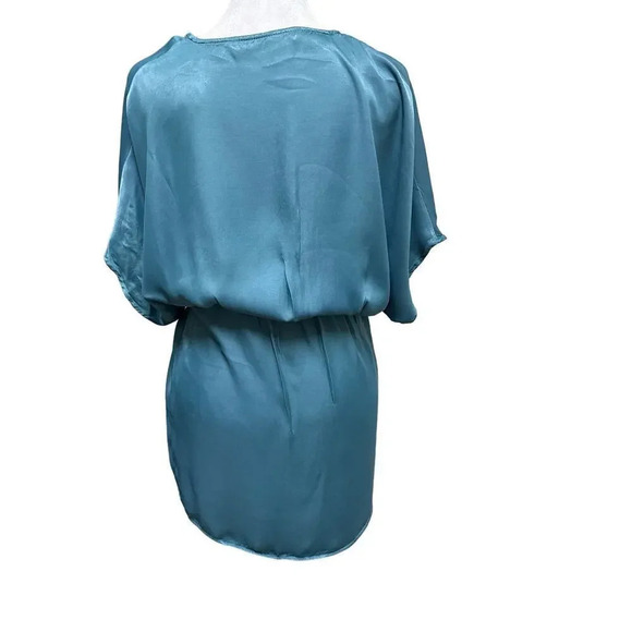 Zara Green Satin Effect Wrap Dress Size Small Coctail Wedding - Picture 5 of 9